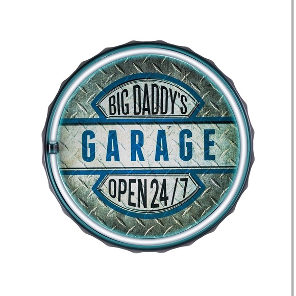 Big Daddy's Garage Open 24/7 Vintage Inspired LED Neon Sign Retro Wall Decor - Picture 3 of 7